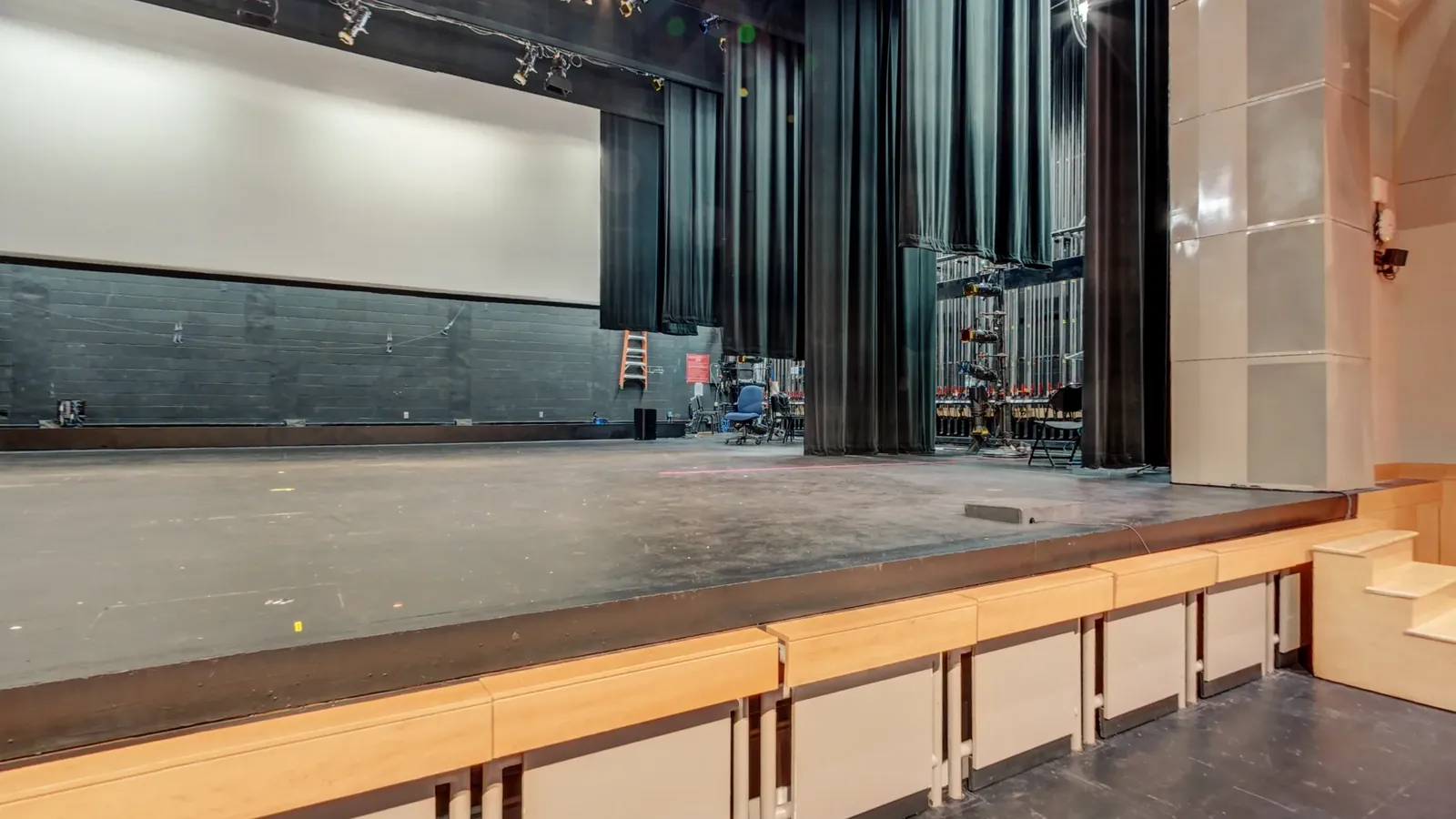 The 380-seat proscenium theater from the stage apron