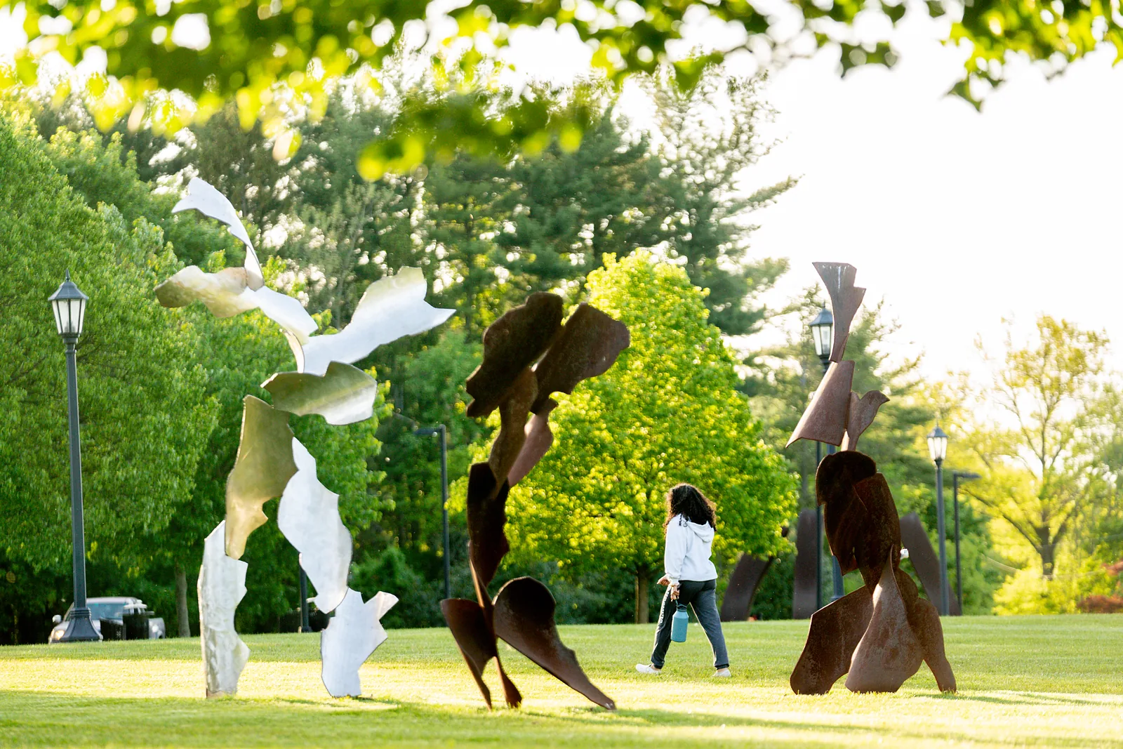 Outdoor sculpture from the Berman collection on the lawn