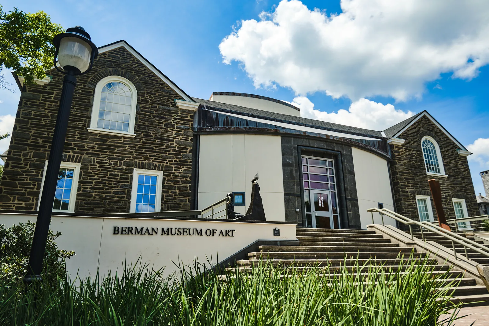 The Berman Museum of Art seen from the campus path