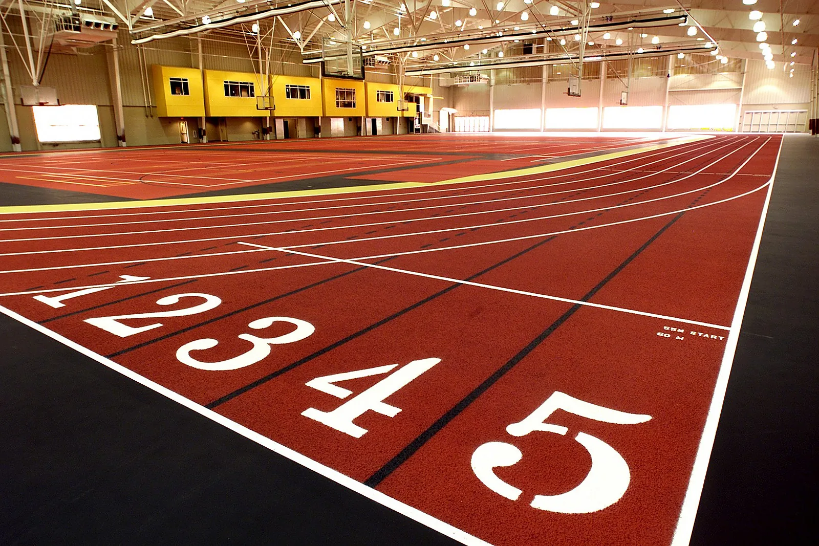 Inside the Floy Lewis Bakes Center field house at Ursinus College