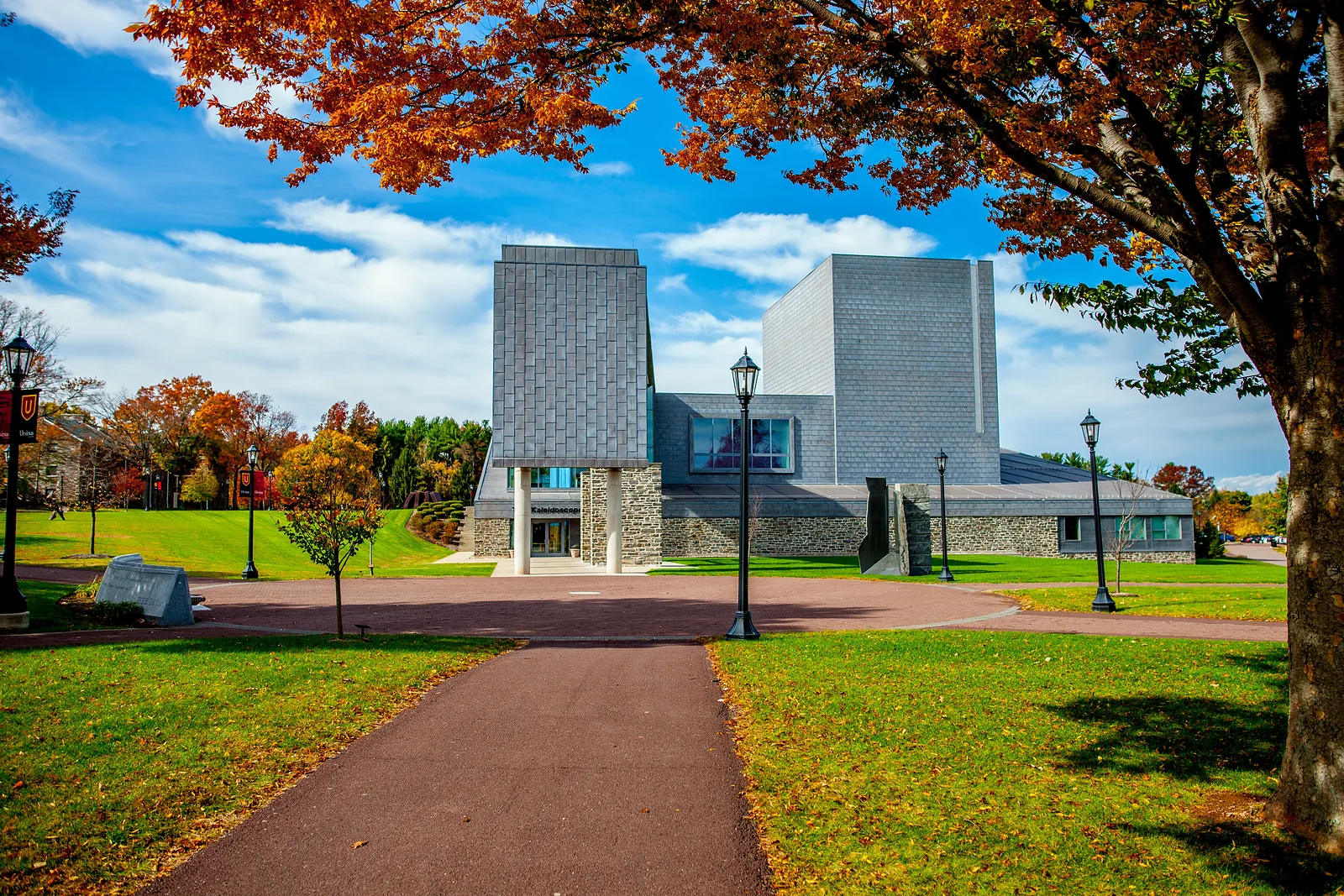 The Kaleidoscope Performing Arts Center seen from the campus lawn