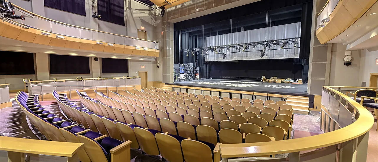 The house, balcony and stage of the Lenfest Theater